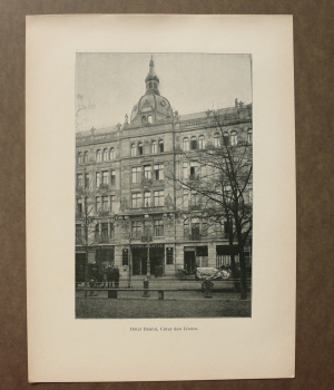 Blatt Architektur Berlin 1898 Hotel Bristol Unter den Linden Ortsansicht